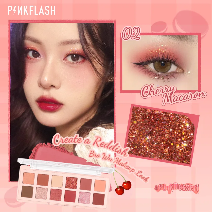 PINKFLASH - Pro Touch Eyeshadow Palette-Cherry