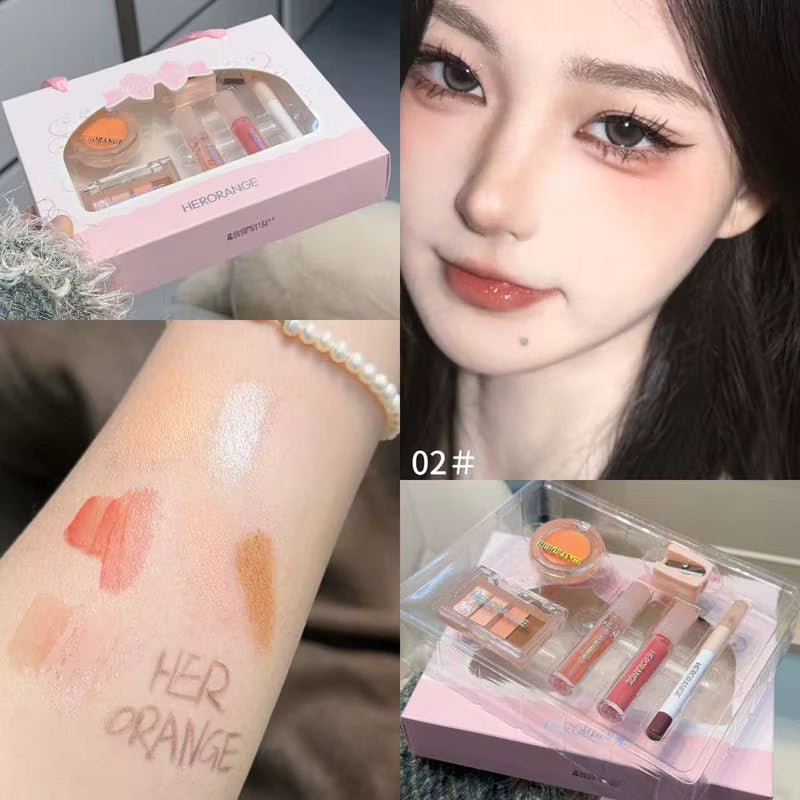 HERORANGE - Set of 6: Energetic Orange Makeup Gift Box - Orange
