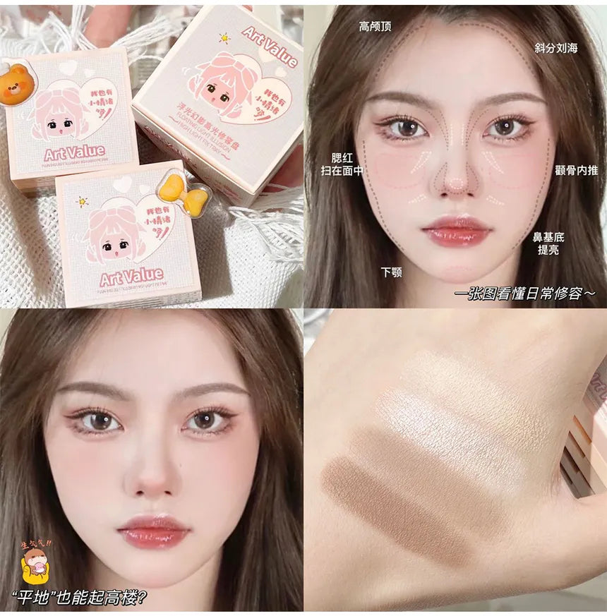 Art Value - Cartoon Embossed Highlight & Contouring Palette