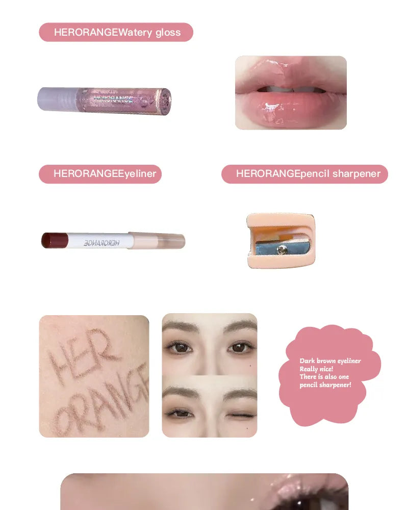 HERORANGE - Set of 6: Girl Pink Makeup Gift Box - Pinky