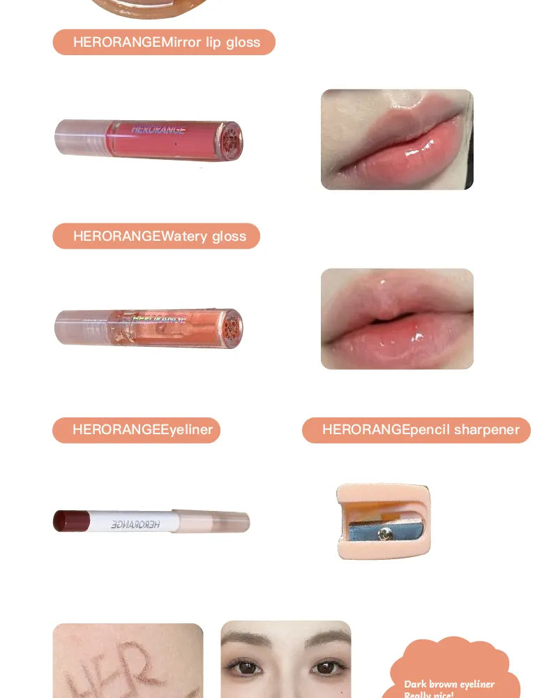 HERORANGE - Set of 6: Energetic Orange Makeup Gift Box - Orange
